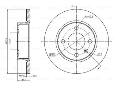 Тормозной диск (BOSCH: 0 986 BB4 356)