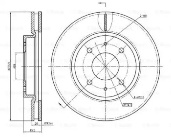 Тормозной диск (BOSCH: 0 986 BB4 358)