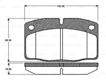 Комплект тормозных колодок (BOSCH: 0 986 TB2 003)