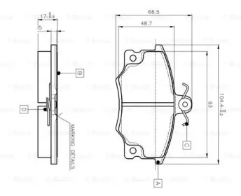 Комплект тормозных колодок (BOSCH: 0 986 TB2 006)