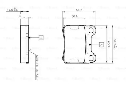 Комплект тормозных колодок (BOSCH: 0 986 TB2 007)