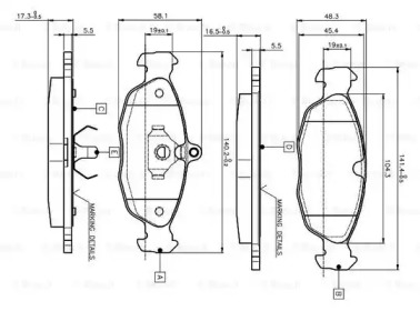 Комплект тормозных колодок (BOSCH: 0 986 TB2 021)