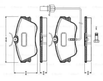 Комплект тормозных колодок (BOSCH: 0 986 TB2 028)