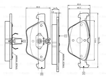 Комплект тормозных колодок (BOSCH: 0 986 TB2 034)