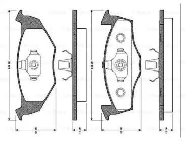 Комплект тормозных колодок (BOSCH: 0 986 TB2 036)