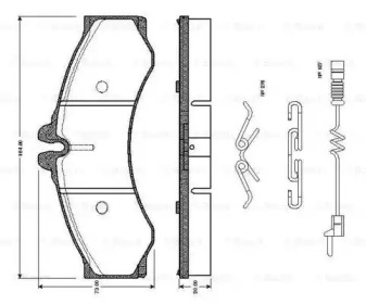 Комплект тормозных колодок (BOSCH: 0 986 TB2 037)