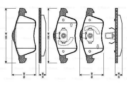 Комплект тормозных колодок (BOSCH: 0 986 TB2 038)