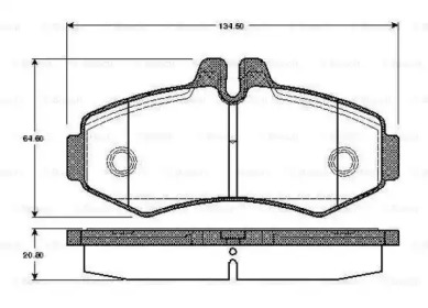 Комплект тормозных колодок (BOSCH: 0 986 TB2 045)