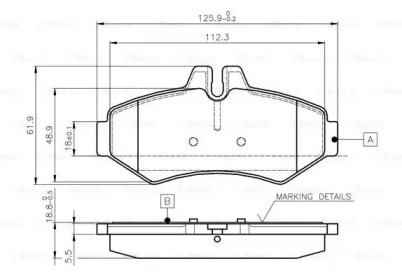 Комплект тормозных колодок (BOSCH: 0 986 TB2 046)