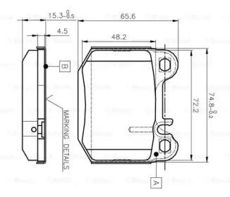 Комплект тормозных колодок (BOSCH: 0 986 TB2 053)