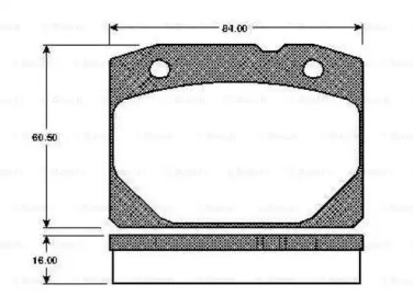 Комплект тормозных колодок (BOSCH: 0 986 TB2 063)