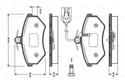 Комплект тормозных колодок (BOSCH: 0 986 TB2 072)