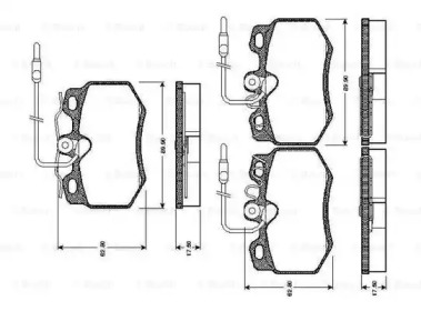 Комплект тормозных колодок (BOSCH: 0 986 TB2 088)