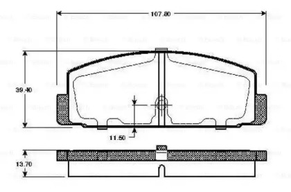 Комплект тормозных колодок (BOSCH: 0 986 TB2 096)