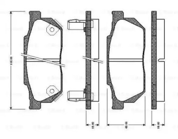 Комплект тормозных колодок (BOSCH: 0 986 TB2 103)