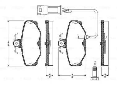 Комплект тормозных колодок (BOSCH: 0 986 TB2 105)