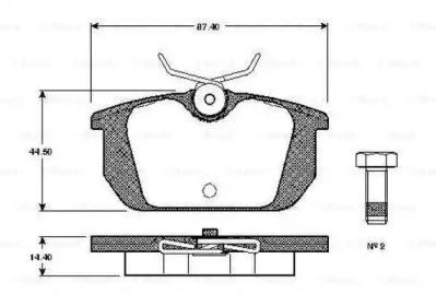 Комплект тормозных колодок (BOSCH: 0 986 TB2 119)