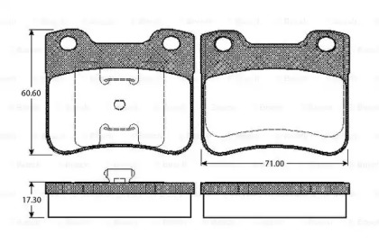 Комплект тормозных колодок (BOSCH: 0 986 TB2 129)