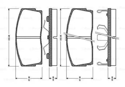 Комплект тормозных колодок (BOSCH: 0 986 TB2 132)