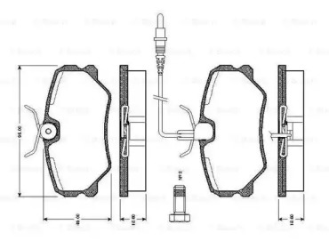 Комплект тормозных колодок (BOSCH: 0 986 TB2 135)