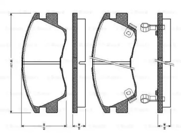 Комплект тормозных колодок (BOSCH: 0 986 TB2 154)