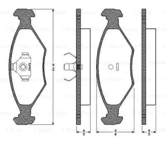 Комплект тормозных колодок (BOSCH: 0 986 TB2 155)