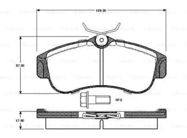 Комплект тормозных колодок (BOSCH: 0 986 TB2 174)