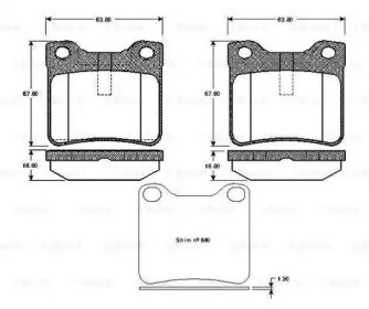 Комплект тормозных колодок (BOSCH: 0 986 TB2 176)