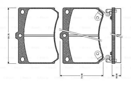 Комплект тормозных колодок (BOSCH: 0 986 TB2 186)