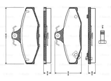 Комплект тормозных колодок (BOSCH: 0 986 TB2 187)