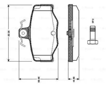 Комплект тормозных колодок (BOSCH: 0 986 TB2 191)