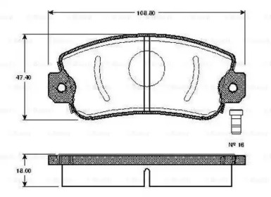 Комплект тормозных колодок (BOSCH: 0 986 TB2 201)