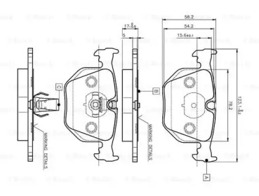 Комплект тормозных колодок (BOSCH: 0 986 TB2 204)