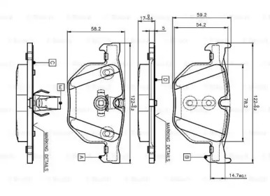 Комплект тормозных колодок (BOSCH: 0 986 TB2 207)