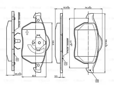 Комплект тормозных колодок (BOSCH: 0 986 TB2 214)