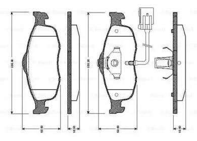 Комплект тормозных колодок (BOSCH: 0 986 TB2 241)