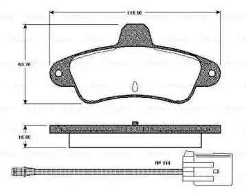 Комплект тормозных колодок (BOSCH: 0 986 TB2 242)