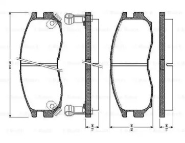 Комплект тормозных колодок (BOSCH: 0 986 TB2 250)