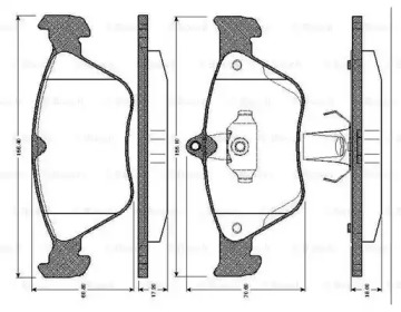 Комплект тормозных колодок (BOSCH: 0 986 TB2 256)