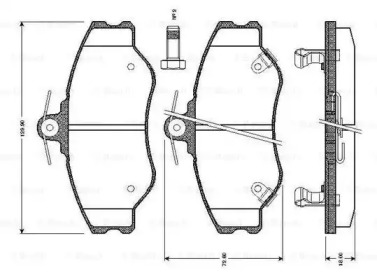 Комплект тормозных колодок (BOSCH: 0 986 TB2 266)