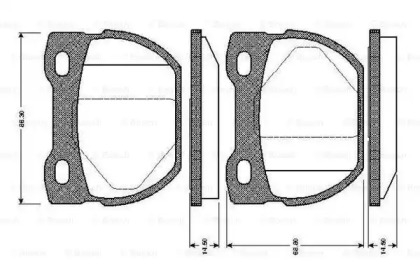 Комплект тормозных колодок (BOSCH: 0 986 TB2 280)