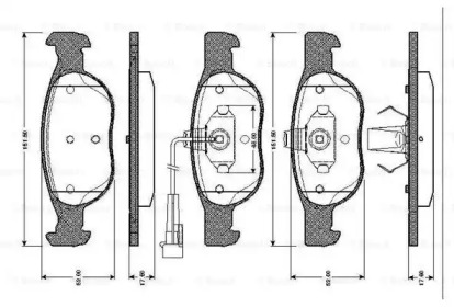 Комплект тормозных колодок (BOSCH: 0 986 TB2 285)