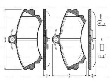 Комплект тормозных колодок (BOSCH: 0 986 TB2 288)