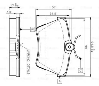 Комплект тормозных колодок (BOSCH: 0 986 TB2 290)