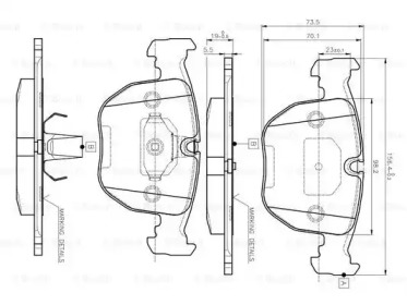 Комплект тормозных колодок (BOSCH: 0 986 TB2 292)