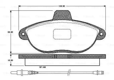 Комплект тормозных колодок (BOSCH: 0 986 TB2 295)