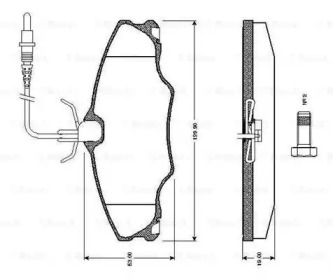 Комплект тормозных колодок (BOSCH: 0 986 TB2 296)