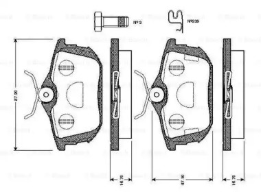 Комплект тормозных колодок (BOSCH: 0 986 TB2 299)