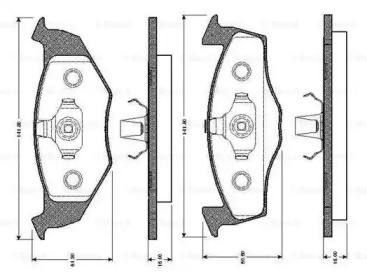 Комплект тормозных колодок (BOSCH: 0 986 TB2 301)