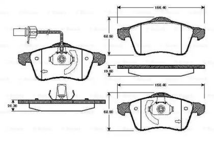 Комплект тормозных колодок (BOSCH: 0 986 TB2 304)